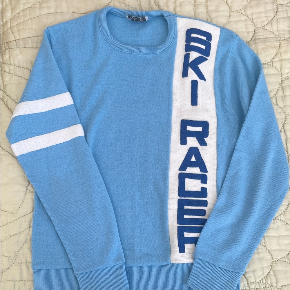 Blue Ski Racer Sweater